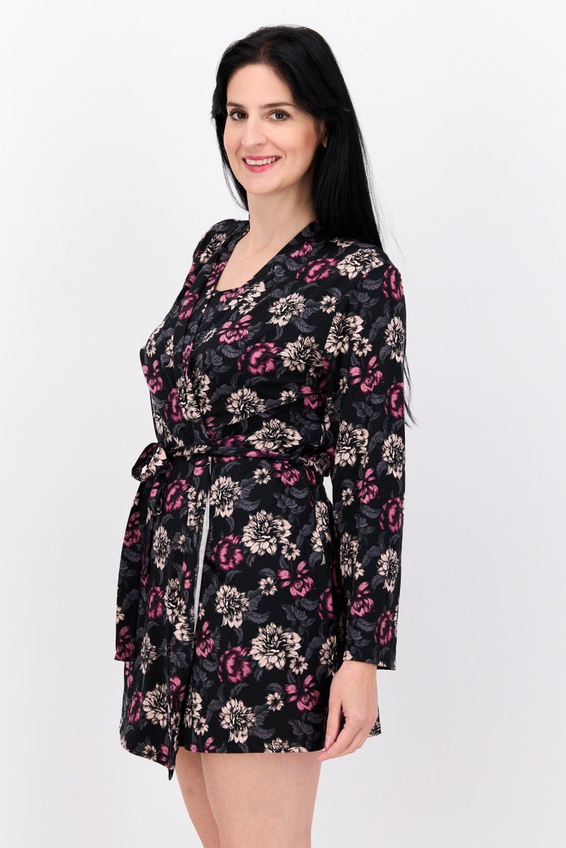 VINCE CAMUTO Women 2 Pcs Long Sleeves Sleepwear Dress With Robe, Multicolor  - Image 2