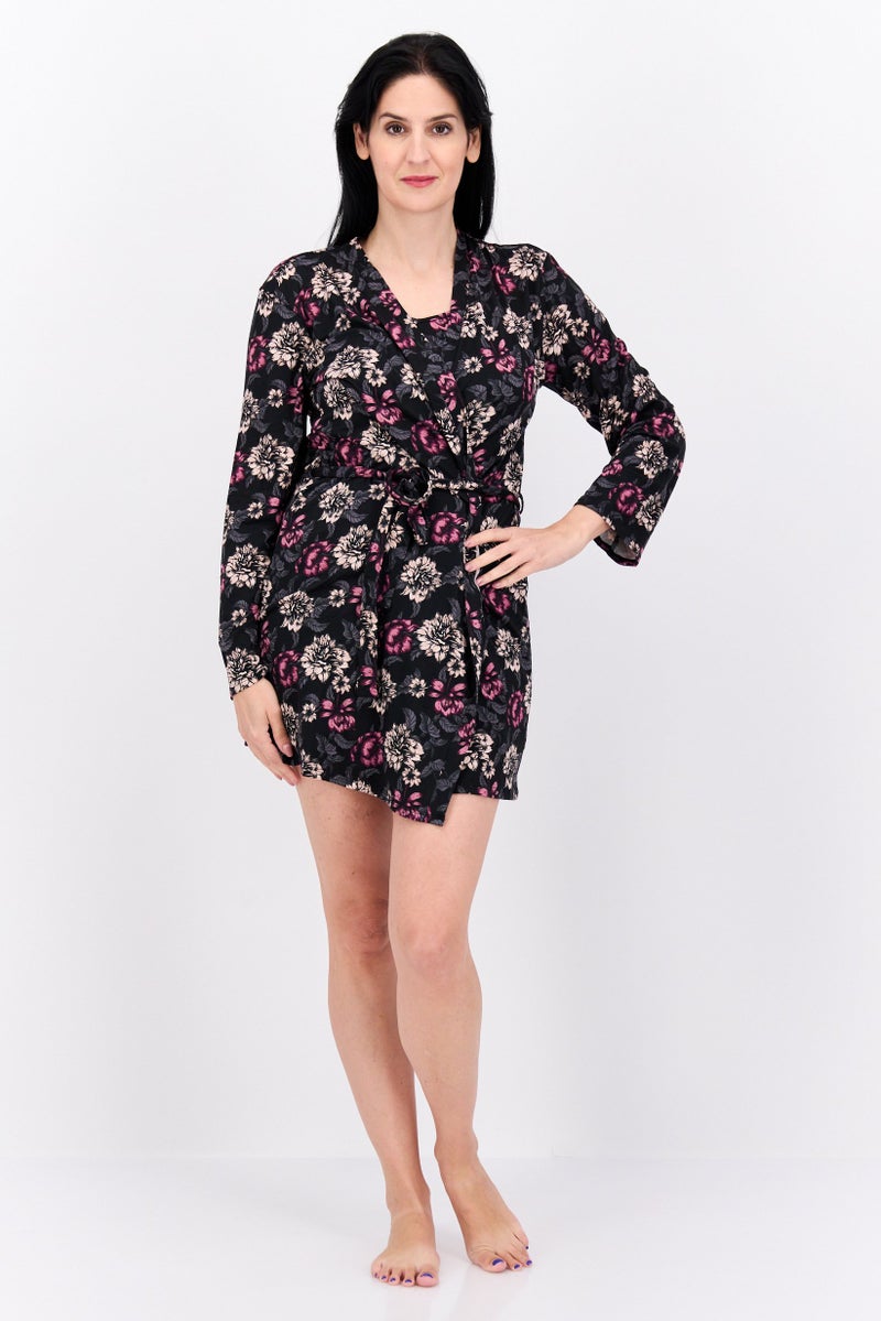 VINCE CAMUTO Women 2 Pcs Long Sleeves Sleepwear Dress With Robe, Multicolor  - Image 3
