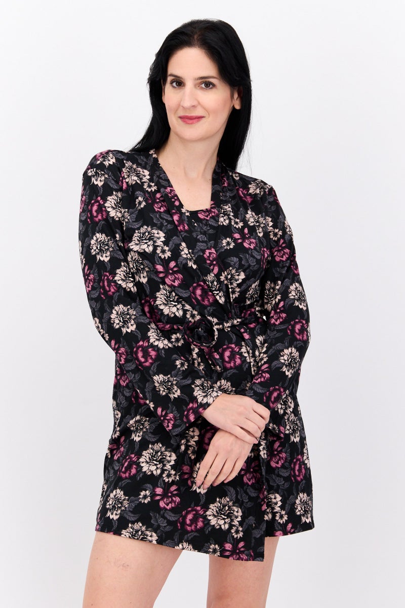 VINCE CAMUTO Women 2 Pcs Long Sleeves Sleepwear Dress With Robe, Multicolor  - Image 1