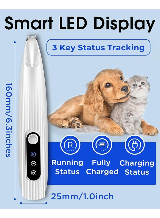 Pet Paw Trimmer, Dog & Cat Paw Trimmer, Pet Grooming Machine Tool ,Electric Hair Clipper for Cats and Dogs,  Rechargeable Cordless Electric Quiet Hair Clippers  with Grooming Brush, Maintenance Oil, USB charging cable, Low Noise for Trimming Pet's Hair Around Eyes, Ears, Face, Rump Set for Dogs Cats Pets - Image 2