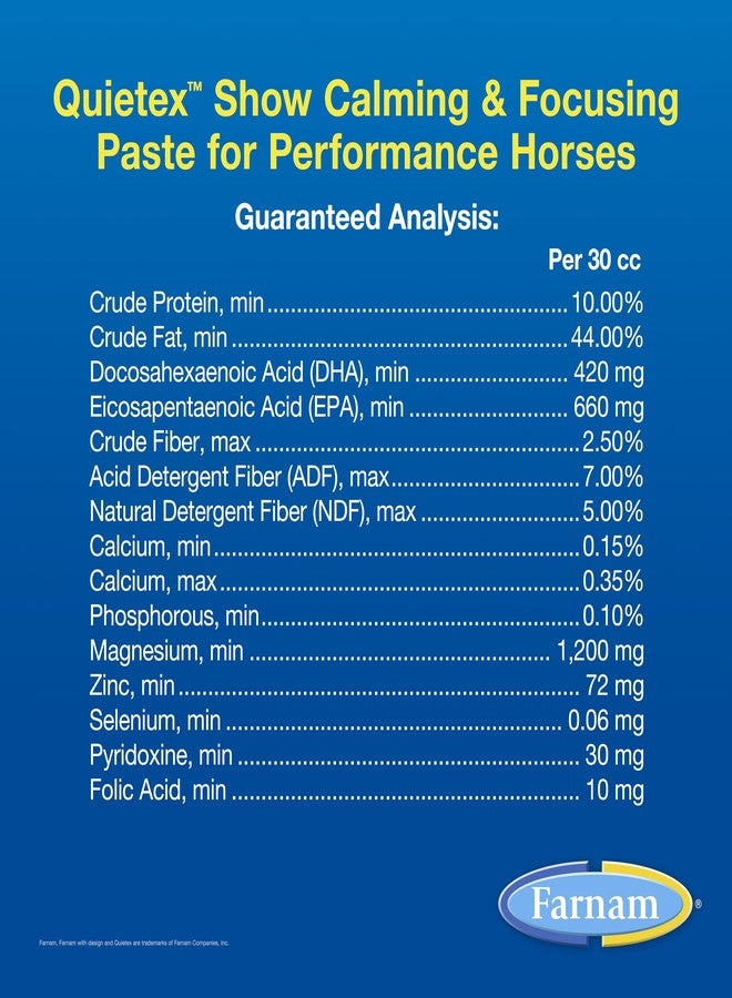 Farnam Quietex Show Calming & Focusing Paste, Helps Keep Horses Calm & Relaxed That Become Nervous in The Show Ring 30 cc - Image 5