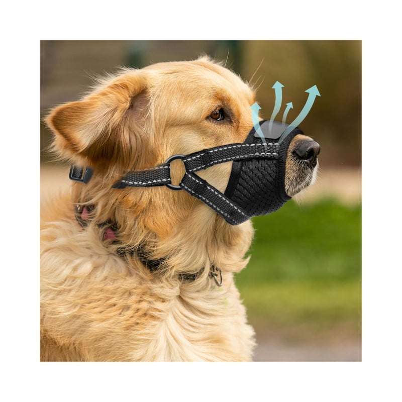 Evollax Dog Muzzle Medium Sized Dogs - Soft Muzzle for Medium Sized Dog with Air Mesh | Adjustable Dogs Muzzles to Stop Biting Barking and Chewing That Allows Panting Drinking | Perfect for Small to Large - Image 1