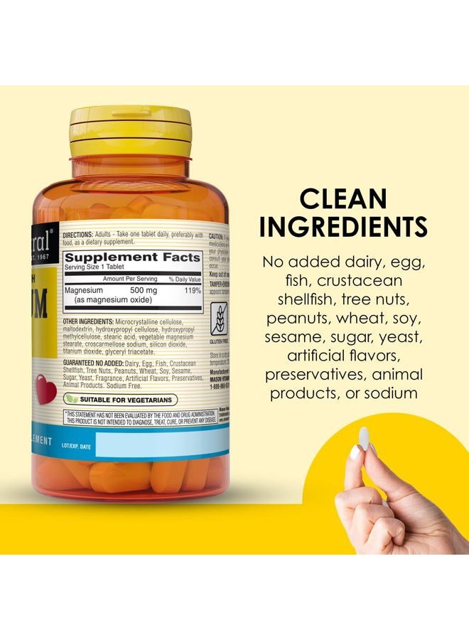 MASON Vitamins Magnesium 500mg Extra Strength Tablets, 100 Count - Image 5