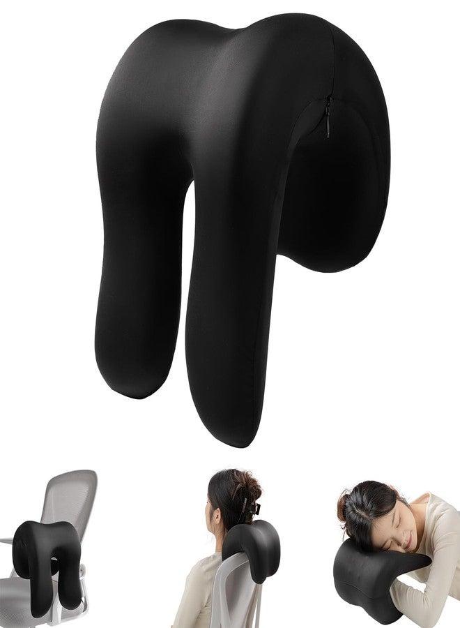 SheRest Office Chair Neck Pillow, Memory Foam Ergonomic Nap Pillow Office Chair Headrest Accessory, Neck Support Pillow Ideal for Office and Gaming, Black - Image 1
