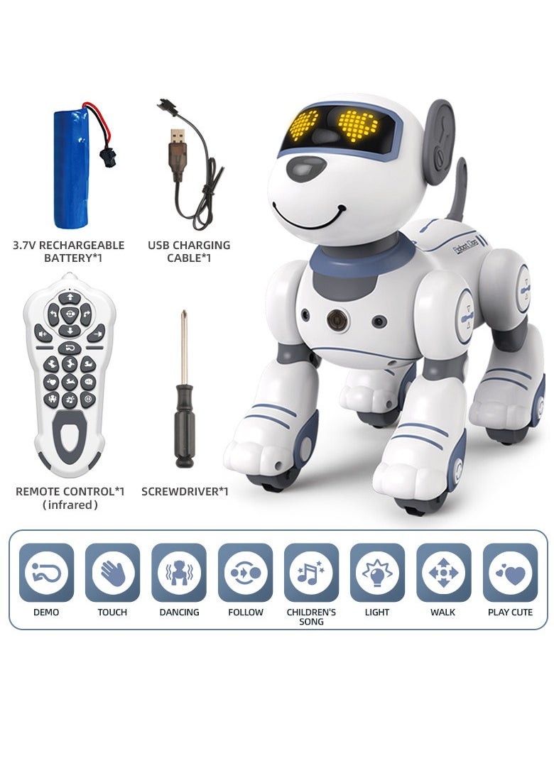 null - Remote Control Robot Dog Toy Programmable Smart Robot Dog for Kid Interactive Dancing Walking Singing Stunt Robot Dog Educational Toy Birthday Party Gift - Image 1