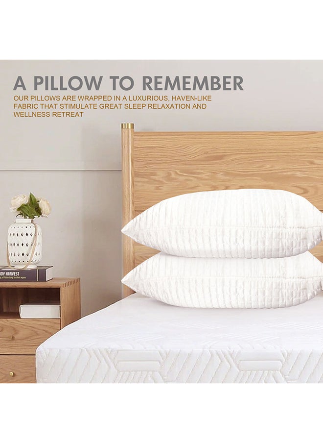 Hotel Linen Klub وسادة فندق كلوب المضادة للميكروبات 1 قطعة - غطاء خارجي: 160TC 100% قطن مع علاج مضاد للميكروبات الحشو: 700 جرام ألياف ناعمة الحجم: 50 × 75 سم  - Image 4