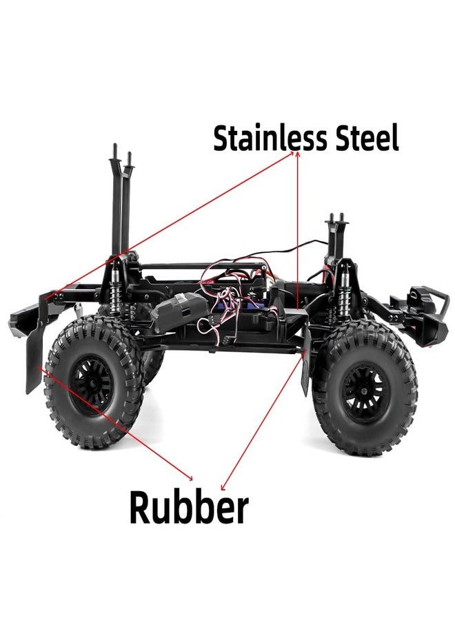 GLOBACT واقيات الطين الأمامية والخلفية من الفولاذ المقاوم للصدأ والمطاط من GLOBACT لسيارات Traxxas TRX4 1/10 RC Crawler، قطع غيار مُحسّنة - Image 4