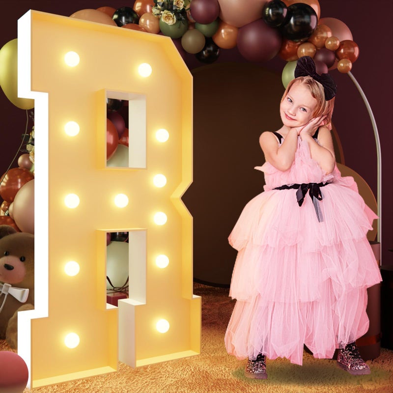 imprsv 4FT Marquee Light Up Letters Large Light Up Letters for Birthday Party Decor Wedding Decorations Marquee Letters for Party Decoration Large Marquee Letters Arch Kit Decorations Letter R