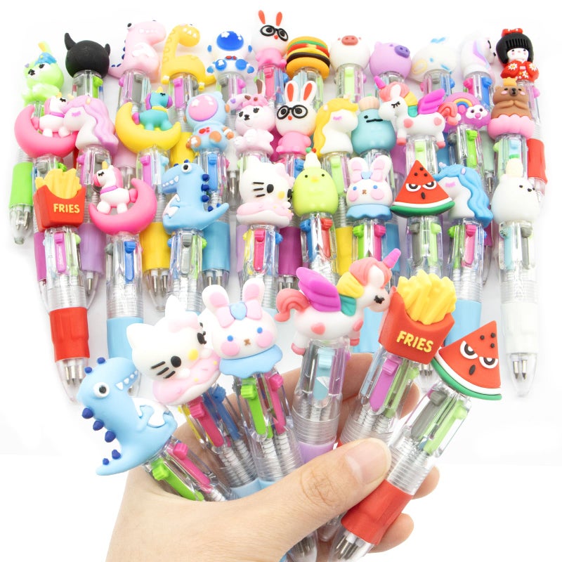 Scettar 32Pcs Mini Multicolor Pen in One 4-in-1 Fun Pens for Kids, Ballpoint Pens for Birthdays and Children's Parties, Cute Pens Bulk Gifts Assorted Ink Kawaii Pens - Image 1