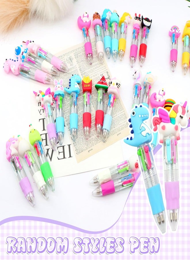 Scettar 32Pcs Mini Multicolor Pen in One 4-in-1 Fun Pens for Kids, Ballpoint Pens for Birthdays and Children's Parties, Cute Pens Bulk Gifts Assorted Ink Kawaii Pens - Image 5