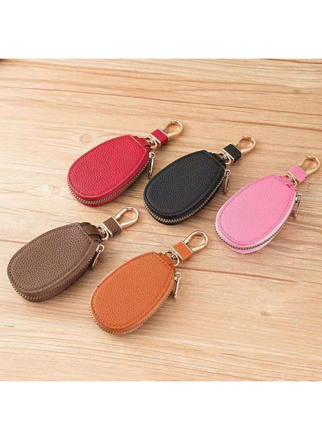 Lychee pattern car key bag Unisex car key storage bag Creative fashion simple pendant keychain - Image 2