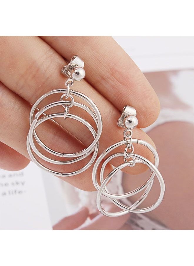 Ant - BTS Kim TaeHyung Same Style Titanium Steel Pendant Earrings Hoop Fashion Earring Silver - Image 1