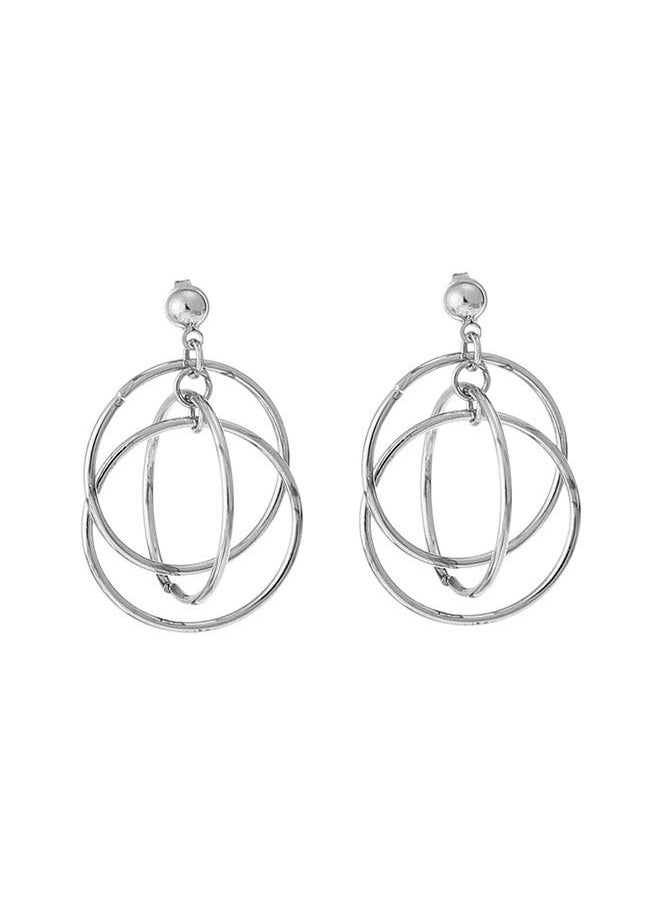 Ant - BTS Kim TaeHyung Same Style Titanium Steel Pendant Earrings Hoop Fashion Earring Silver - Image 1