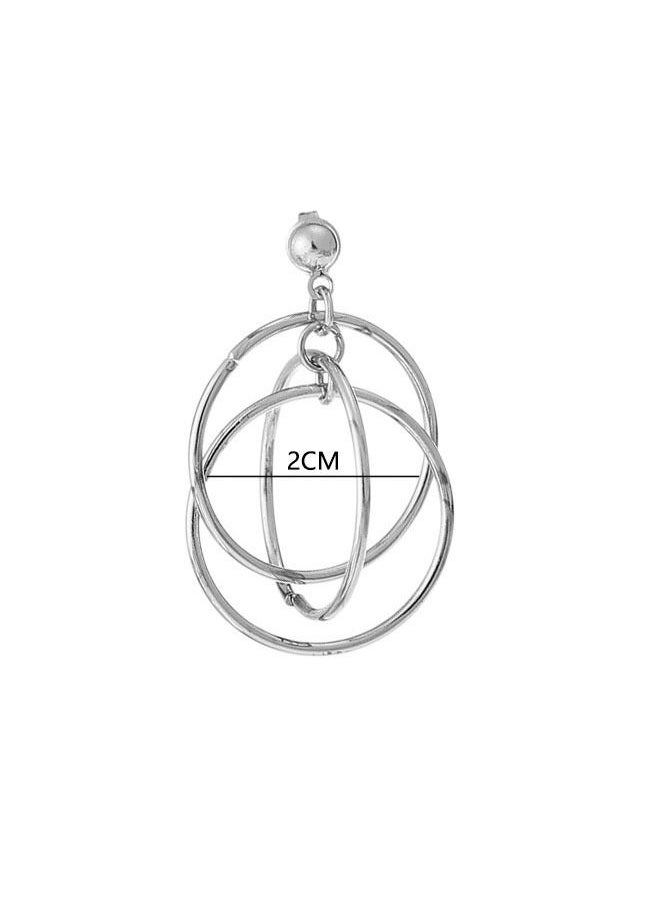 Ant - BTS Kim TaeHyung Same Style Titanium Steel Pendant Earrings Hoop Fashion Earring Silver - Image 1
