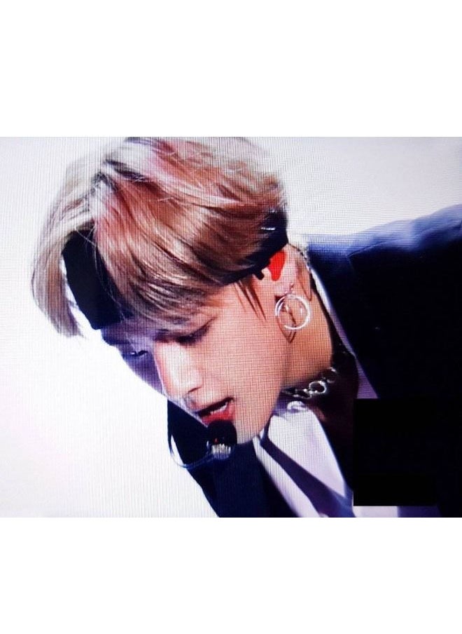 Ant - BTS Kim TaeHyung Same Style Titanium Steel Pendant Earrings Hoop Fashion Earring Silver - Image 1