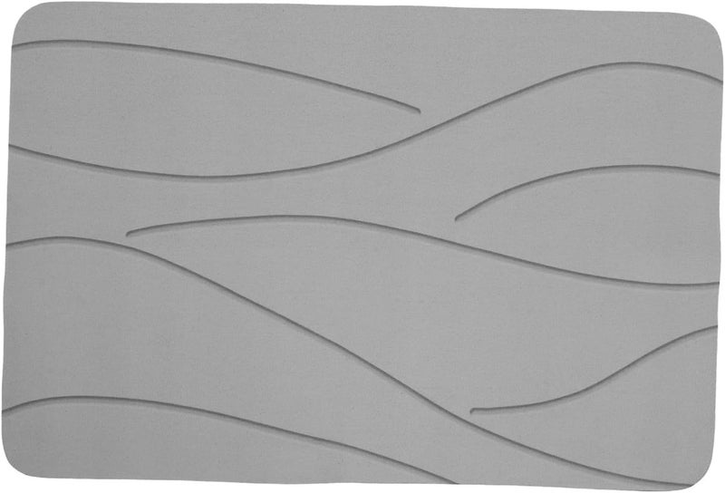 Stone Bath Mat Large, 23.6''×16" Diatomaceous Earth Non-Slip Stone Shower Mat, Super Absorbent for Bathroom, Quick Drying, Easy to Clean (Gray) - Image 1