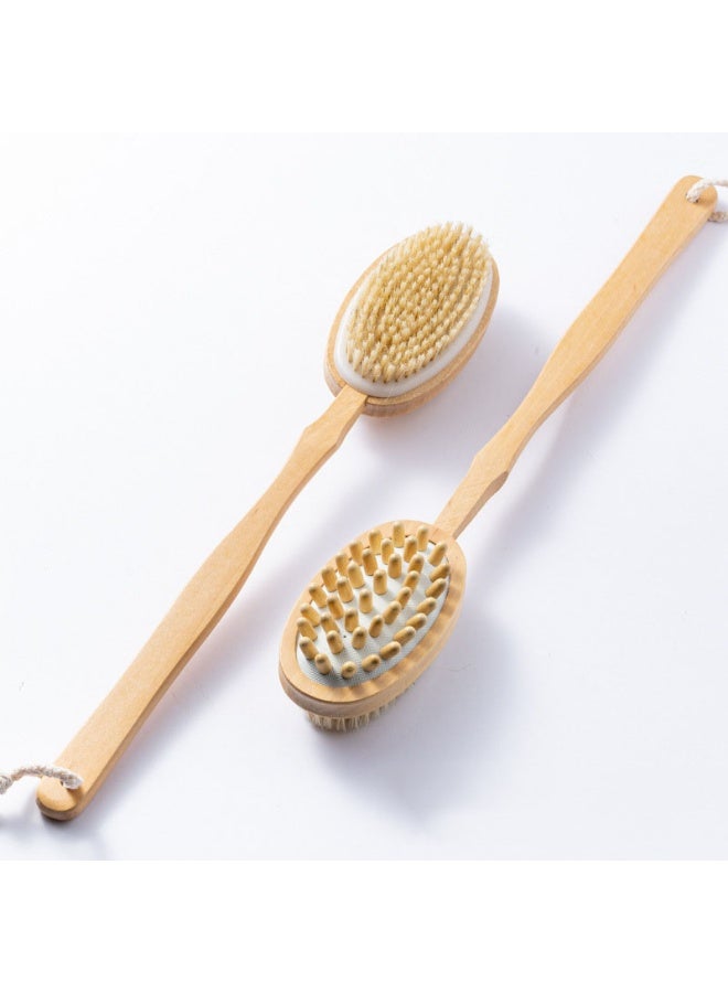 فرشاة تقشير للجسم بمقبض خشبي بمقبض خشبي بمقبض خشبي وفرشاة استحمام بمقبض خشبي وفرشاة تقشير للجسم