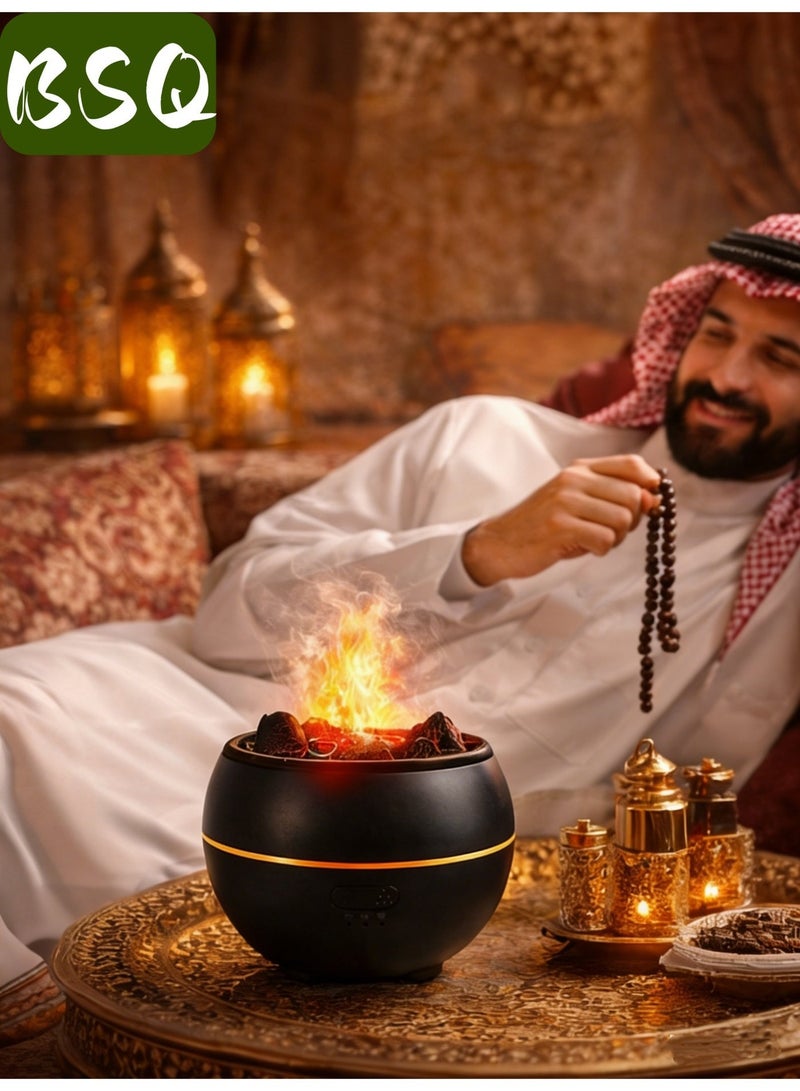 بي إس كيو موزع الزيوت العطرية | موزع روائح على شكل بركان | مرطب روائح على شكل لهب | مرطب USB | مرطب مع موزع روائح بالموجات فوق الصوتية | مزود بإضاءة رومانسية بسبعة ألوان، ومؤقت، ووظيفة إيقاف تشغيل تلقائي | مناسب للمنزل والمكتب واستوديوهات اليوغا، يساعدك على الاسترخاء والراحة. - Image 2