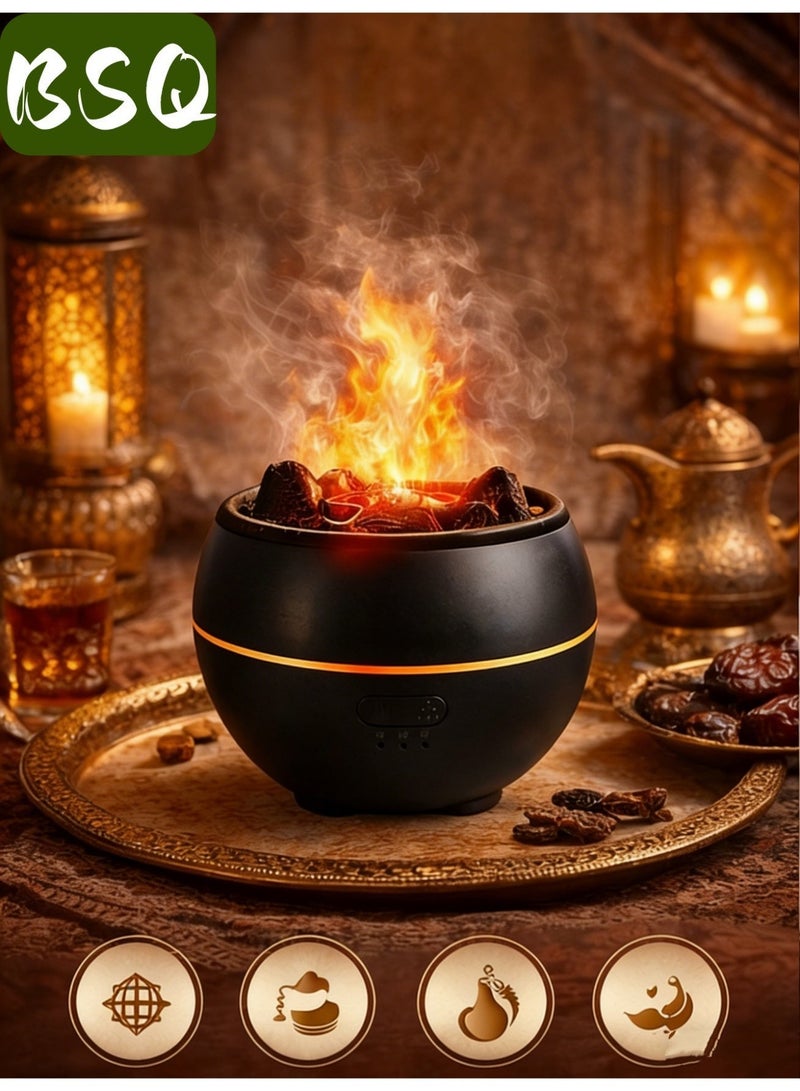 بي إس كيو موزع الزيوت العطرية | موزع روائح على شكل بركان | مرطب روائح على شكل لهب | مرطب USB | مرطب مع موزع روائح بالموجات فوق الصوتية | مزود بإضاءة رومانسية بسبعة ألوان، ومؤقت، ووظيفة إيقاف تشغيل تلقائي | مناسب للمنزل والمكتب واستوديوهات اليوغا، يساعدك على الاسترخاء والراحة. - Image 3