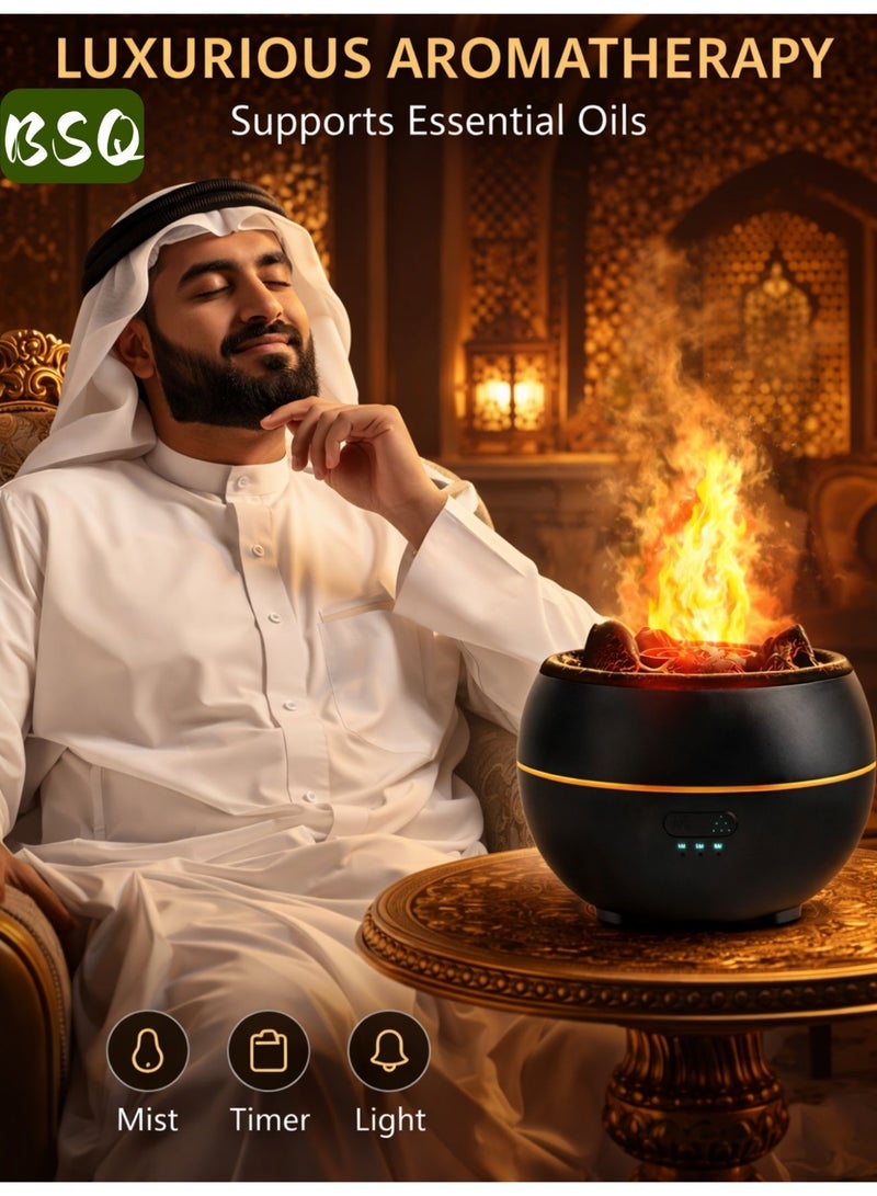 بي إس كيو موزع الزيوت العطرية | موزع روائح على شكل بركان | مرطب روائح على شكل لهب | مرطب USB | مرطب مع موزع روائح بالموجات فوق الصوتية | مزود بإضاءة رومانسية بسبعة ألوان، ومؤقت، ووظيفة إيقاف تشغيل تلقائي | مناسب للمنزل والمكتب واستوديوهات اليوغا، يساعدك على الاسترخاء والراحة. - Image 1