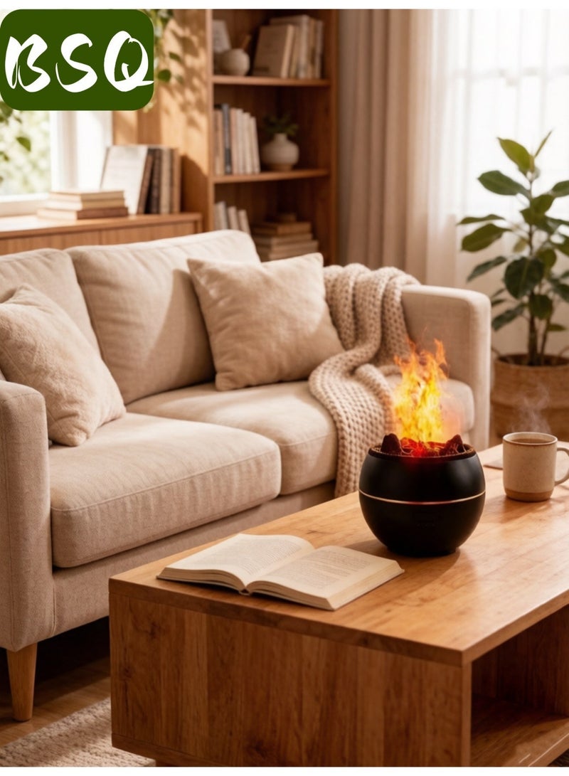 بي إس كيو موزع الزيوت العطرية | موزع روائح على شكل بركان | مرطب روائح على شكل لهب | مرطب USB | مرطب مع موزع روائح بالموجات فوق الصوتية | مزود بإضاءة رومانسية بسبعة ألوان، ومؤقت، ووظيفة إيقاف تشغيل تلقائي | مناسب للمنزل والمكتب واستوديوهات اليوغا، يساعدك على الاسترخاء والراحة. - Image 4