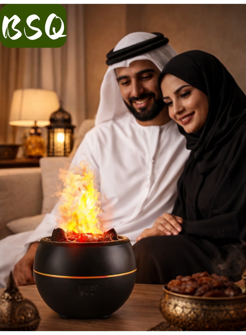 بي إس كيو موزع الزيوت العطرية | موزع روائح على شكل بركان | مرطب روائح على شكل لهب | مرطب USB | مرطب مع موزع روائح بالموجات فوق الصوتية | مزود بإضاءة رومانسية بسبعة ألوان، ومؤقت، ووظيفة إيقاف تشغيل تلقائي | مناسب للمنزل والمكتب واستوديوهات اليوغا، يساعدك على الاسترخاء والراحة. - Image 2