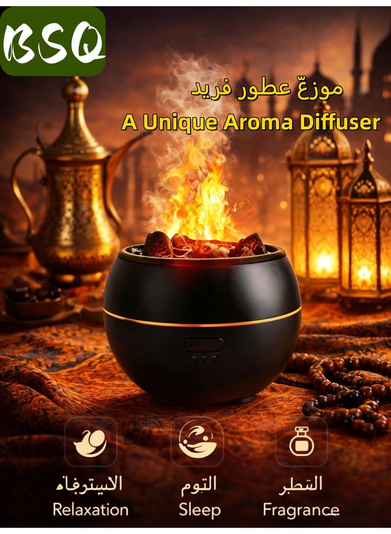 بي إس كيو موزع الزيوت العطرية | موزع روائح على شكل بركان | مرطب روائح على شكل لهب | مرطب USB | مرطب مع موزع روائح بالموجات فوق الصوتية | مزود بإضاءة رومانسية بسبعة ألوان، ومؤقت، ووظيفة إيقاف تشغيل تلقائي | مناسب للمنزل والمكتب واستوديوهات اليوغا، يساعدك على الاسترخاء والراحة. - Image 1