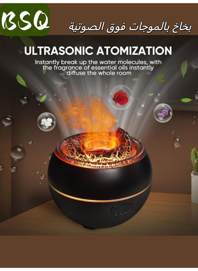 BSQ Essential Oil Diffuser | Volcano-shaped Aroma Diffuser | Flame-shaped Aroma Humidifier | USB Humidifier | Ultrasonic Aroma Diffuser Humidifier | Equipped with 7-color romantic lighting, timer, and automatic power-off function | Suitable for home, office, and yoga studios, helping you relax and unwind. - Image 5