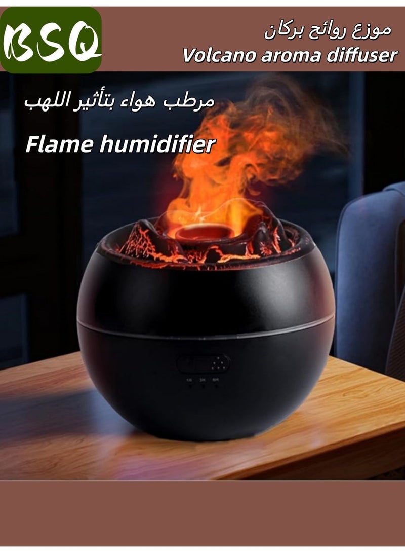 BSQ Essential Oil Diffuser | Volcano-shaped Aroma Diffuser | Flame-shaped Aroma Humidifier | USB Humidifier | Ultrasonic Aroma Diffuser Humidifier | Equipped with 7-color romantic lighting, timer, and automatic power-off function | Suitable for home, office, and yoga studios, helping you relax and unwind. - Image 4
