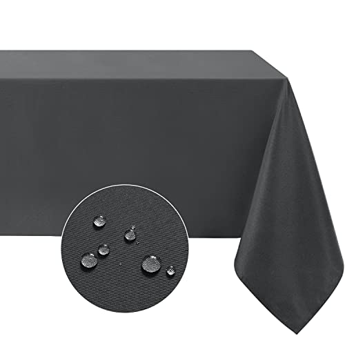 Softalker Rectangle Tablecloth, Waterproof & Stain Resistant Table Cloths Wrinkle Free Fabric Washable 210GSM Polyester Table Cover for Dining/Party/Outdoor - 60 x 120 inch,Grey - Image 1