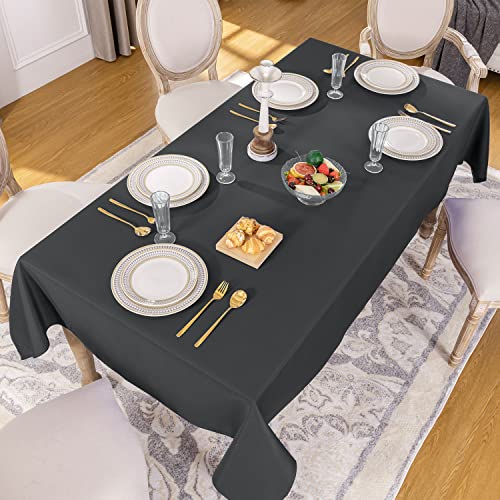 Softalker Rectangle Tablecloth, Waterproof & Stain Resistant Table Cloths Wrinkle Free Fabric Washable 210GSM Polyester Table Cover for Dining/Party/Outdoor - 60 x 120 inch,Grey - Image 2