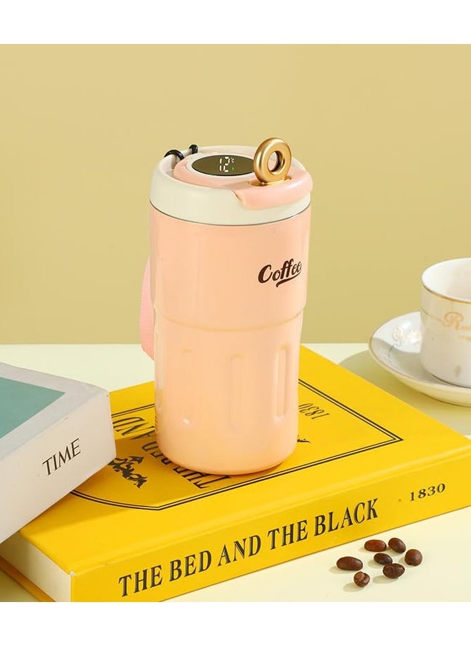 Twisoo - Twisoo Coffee Thermos with Smart Temperature Display, 500ml Stainless Steel Leak-Proof Travel Mug, Hot & Cold, Pink - Image 1