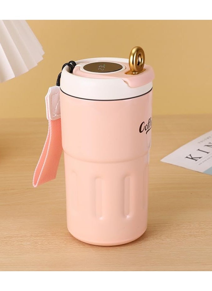 Twisoo - Twisoo Coffee Thermos with Smart Temperature Display, 500ml Stainless Steel Leak-Proof Travel Mug, Hot & Cold, Pink - Image 1