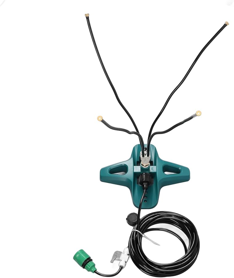 Brass Nozzles Misting Cooling System 8 Meter Line 4 Adjustable Portable Backyard Pool Pet Cooling - Image 4