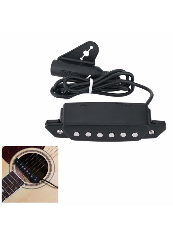 Swhmc 1pcs 6-String SH-85 Soundhole Pickup EQ Preamp Pickup with Active Power Jack for Folk Acoustic Guitar, Ukulele (Sanding Black) - Image 5