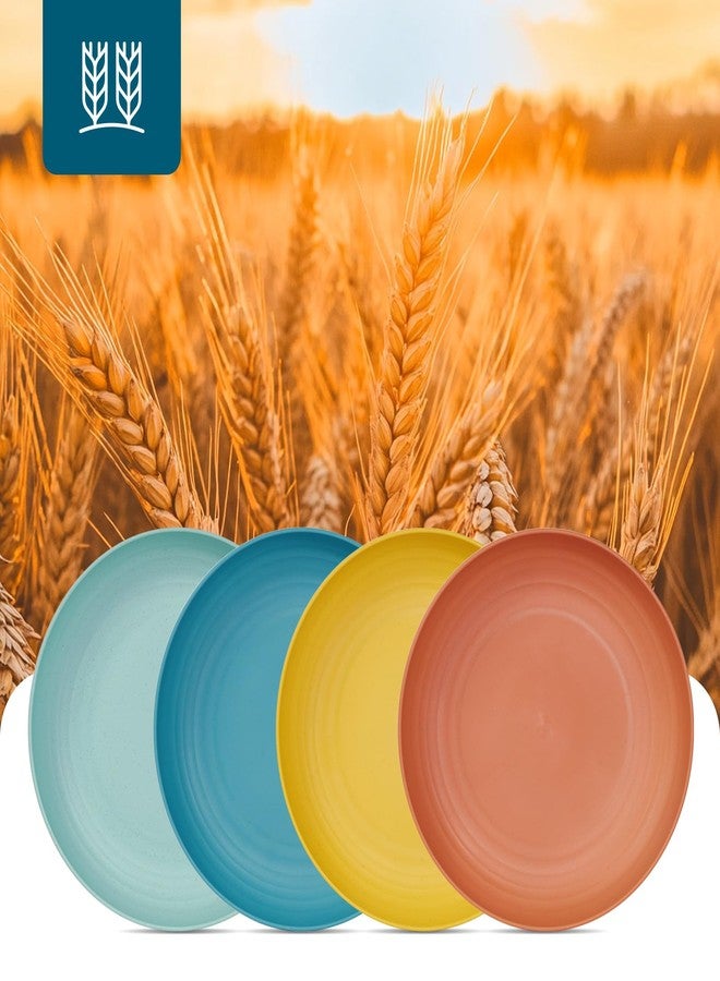 Luckore 10 inch Deep Dinner Plates Set of 8 Wheat Straw Plates, Unbreakable Dinner Plates Set Alternative for Plastic Plates Microwave and Dishwasher Safe for Kitchen with 4 Colors-Classic Bright - Image 3