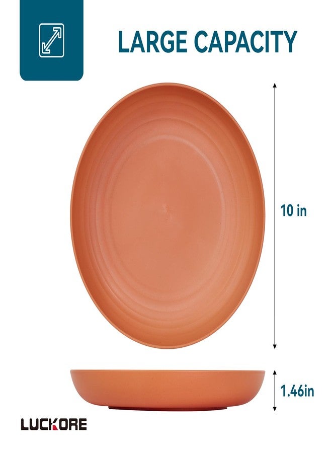 Luckore 10 inch Deep Dinner Plates Set of 8 Wheat Straw Plates, Unbreakable Dinner Plates Set Alternative for Plastic Plates Microwave and Dishwasher Safe for Kitchen with 4 Colors-Classic Bright - Image 2