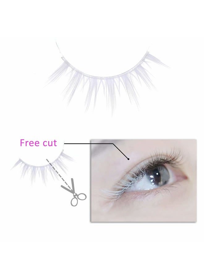 Kare Kind White False Eyelashes - Lightweight and Natural Looking Fake Extensions - Ideal for Cosplays, Masquerades, Costume Parties, Photoshoots - Easy to Apply -2 Pairs - Image 2