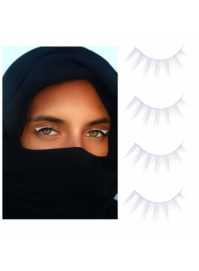 Kare Kind White False Eyelashes - Lightweight and Natural Looking Fake Extensions - Ideal for Cosplays, Masquerades, Costume Parties, Photoshoots - Easy to Apply -2 Pairs - Image 5