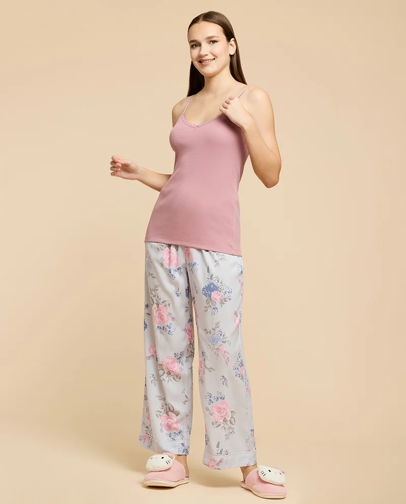أر أند بي Ribbed Lace Trim Camisole