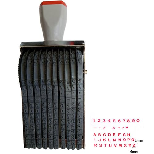 zeng 15 Digits Changeable Business Stamps,Including Numbers 0-9, Symbol & A-Z 26 Letter,Multi-Function DIY Rubber-Print Size 62 x 3.5 mm, Multicolor - Image 3
