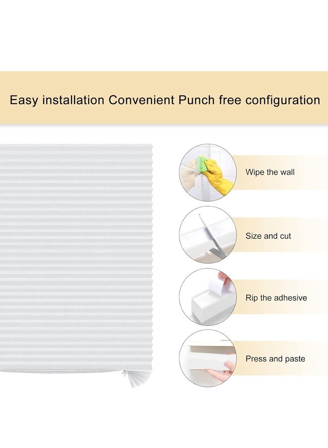 No Drill Blinds Non-woven Fabric Cut to Size Easy Fit Self Adhesive Stick On Blinds Pleated Temporary Shades - Image 5