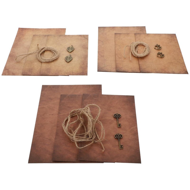 Antique Kraft Paper Letter Writing Set A5 Retro Stationery with Envelopes 3 Pieces Vintage Style for Personal Letters Invitations - Image 2