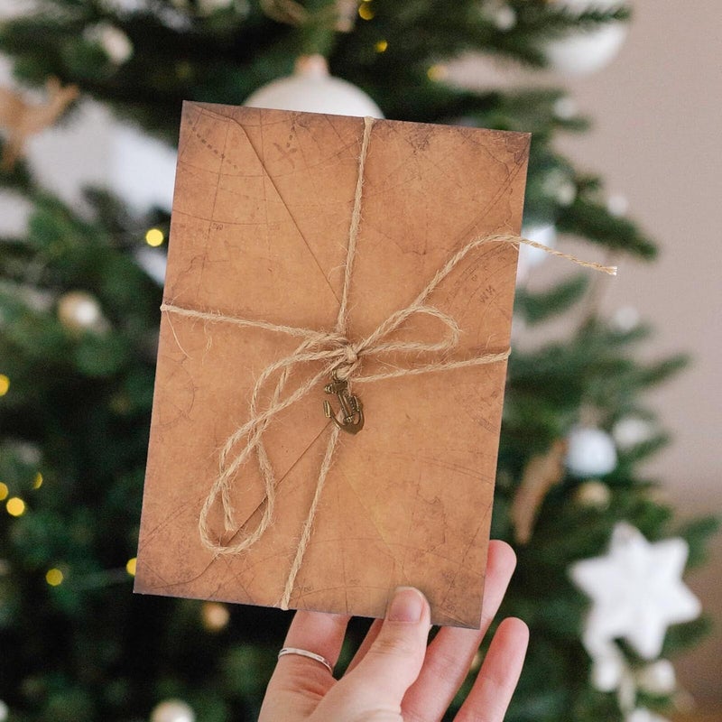Antique Kraft Paper Letter Writing Set A5 Retro Stationery with Envelopes 3 Pieces Vintage Style for Personal Letters Invitations - Image 5
