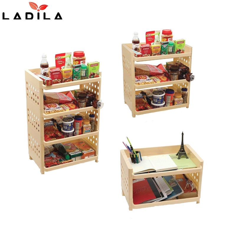 Ladila وحدة تنظيم رف عرض تخزين الكتب LADILA لغرفة المعيشة وغرفة النوم وغرفة الدراسة متعددة الألوان من أكريلونيتريل بوتادين ستايرين - Image 4