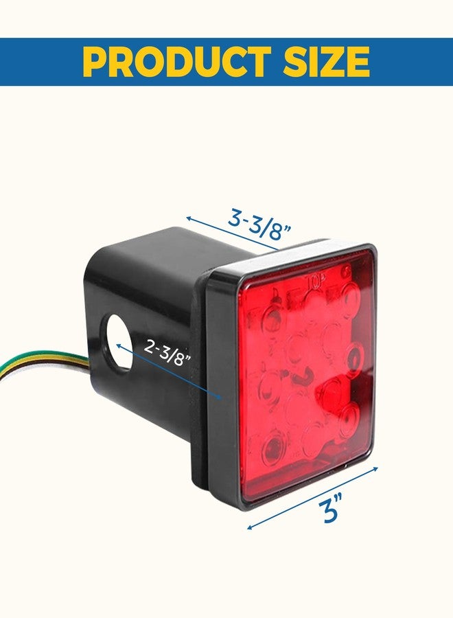 UBOG Trailer Hitch Covers,Hitch Light,Car Accessories Trailer Hitch Light,Square Tow Hitch Covers,Hitch Lights 2 Inch Receiver,with 12 Led Red Brake Light, Suitable for Towing Truck RV and SUV - Image 2