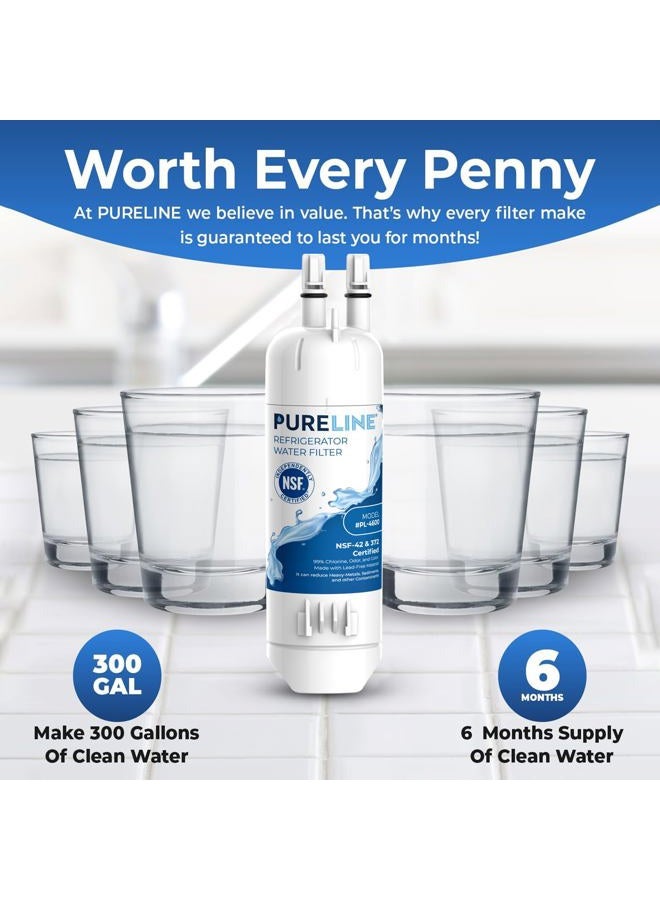 Pureline EDR1RXD1 Water Filter Replacement for Everydrop® Filter 1, W10295370A, P8RFWB2L, P4RFWB, EDR1RXD1B, Kenmore® 46-9081, 46-9930 Refrigerator Water Filter (3 Pack) - Image 4