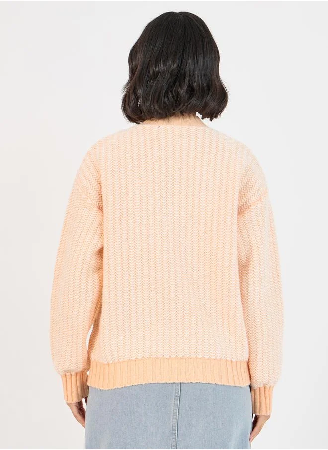 Styli Regular Fit Regular Length Mixed Yarn Sweater