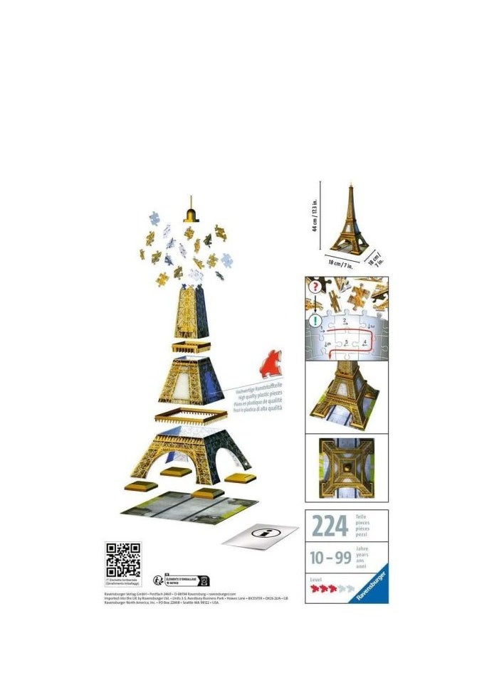 Ravensburger Ravensburger 3D Puzzle Eiffel Tower - 216 Piece - No:12556  - Image 3