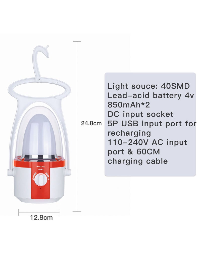 WEIDASI Rechargeable LED Camping Lantern Red White  15W - Image 2